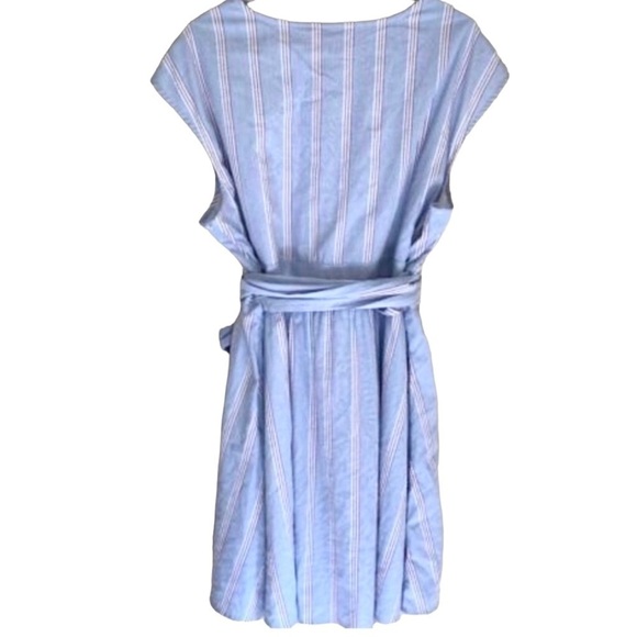 NWT VINEYARD VINES Striped Seersucker Tie Dress Bimini Blue - Picture 6 of 6